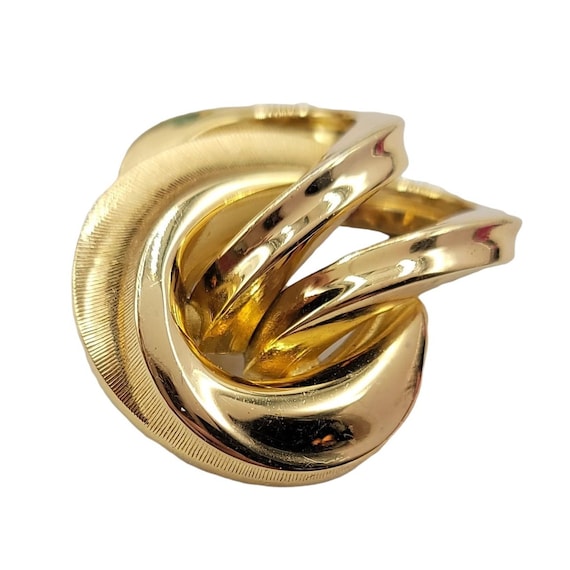 Grosse Gold-Tone Knotted Double Band Rings Knot Pin Brooch, Signed