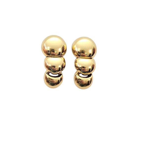 Napier Clip On Round Disc Dangle Earrings Signed, J657