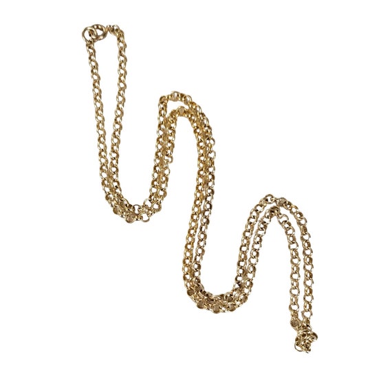 Silver 830, Gold Vermeil Vintage Chunky Chain Necklace 25" Long, L181