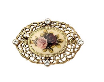 HEREND Figurina Decorativa Rosa Porcellana Fiore Classico Donna