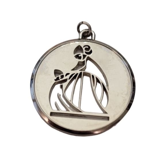 Lanvin Paris Silver Tone Medallion Designer Signature Bag Charm E575