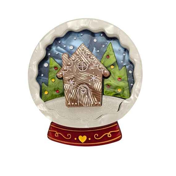 Erstwilder Season's Greetings Snow Globe Brooch 2017, J850