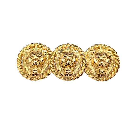 Anne Klein Lion Trio Bar Brooch Vintage Pin J909