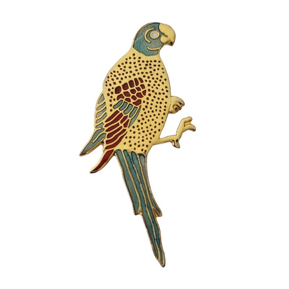 MMA Metropolitan Museum of Art Parrot Macaw Bird Brooch, Signed E698