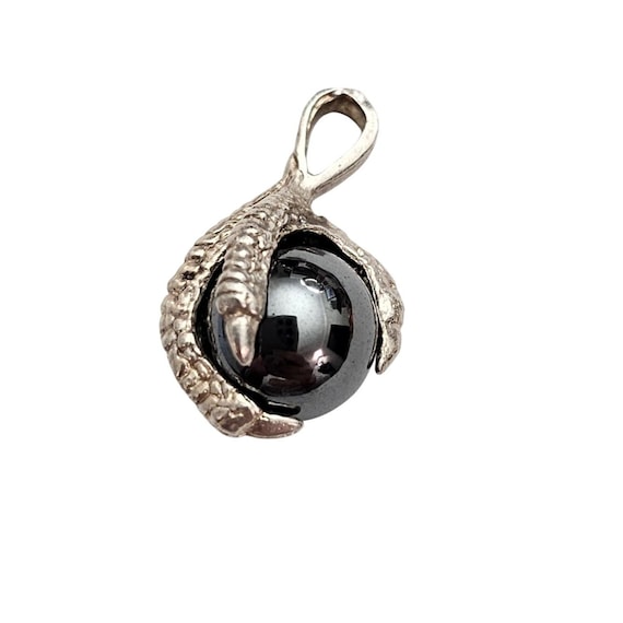 Sterling Silver Eagle Claws Pendant Grasping Stone Ball J367