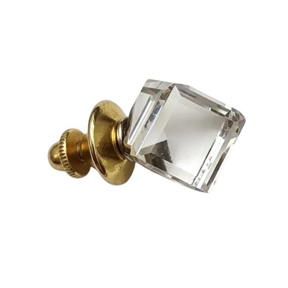 Crystal Cube Lapel Tie Pin C775