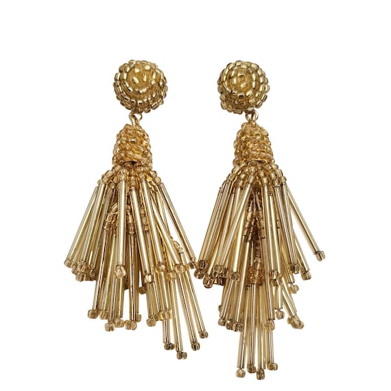 J Crew Glass Tube Tassel Post Earrings New J389