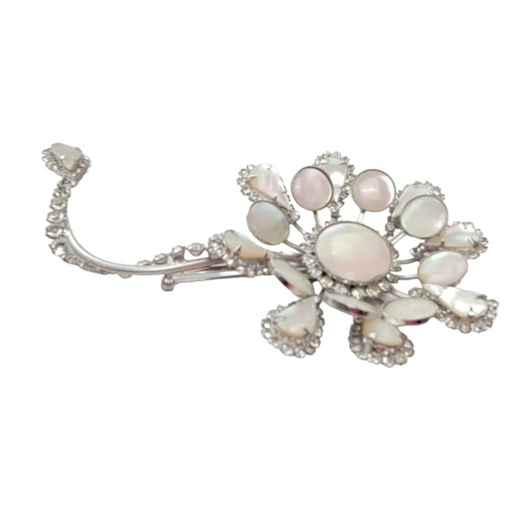 Hattie Carnegie Silver Tone Statement Mother Of P… - image 5