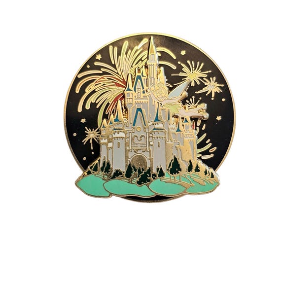 Disney Tinker Bell And Cinderella Castle Fireworks Pin