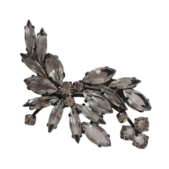 Austria Style Open Back Prong Set Clear Rhinestone Swag Cluster Brooch Pin E63