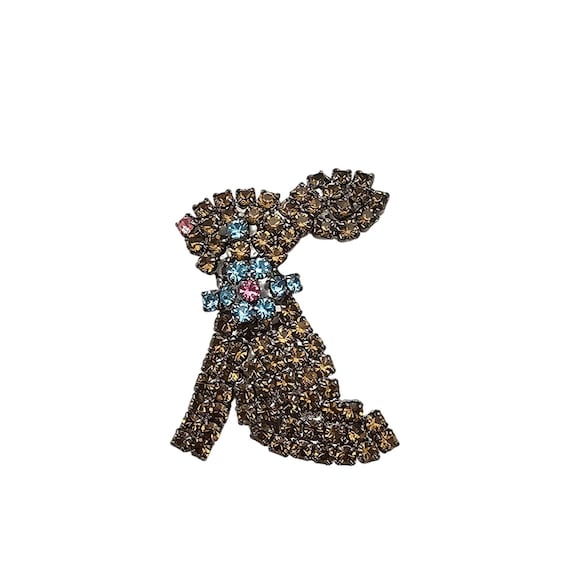 Brown Chocolate, Brown Rhinestone Rabbit, Bunny Lapel, Tie Pin J514