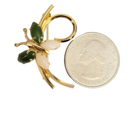 Vintage 1-20 14k Gold Filled Jade Coral Butterfly… - image 6