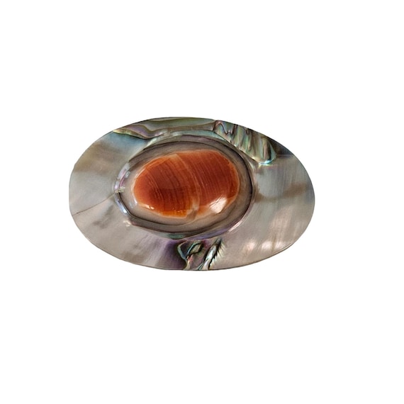 Abalone Blister Pearl Vintage Oval Brooch L365