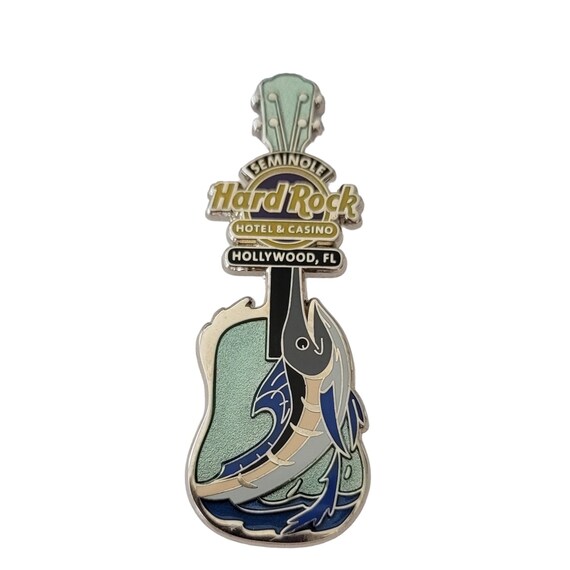 Seminole Hard Rock Cafe Hotel Casino Hollywood FL Swordfish Guitar Pin E701