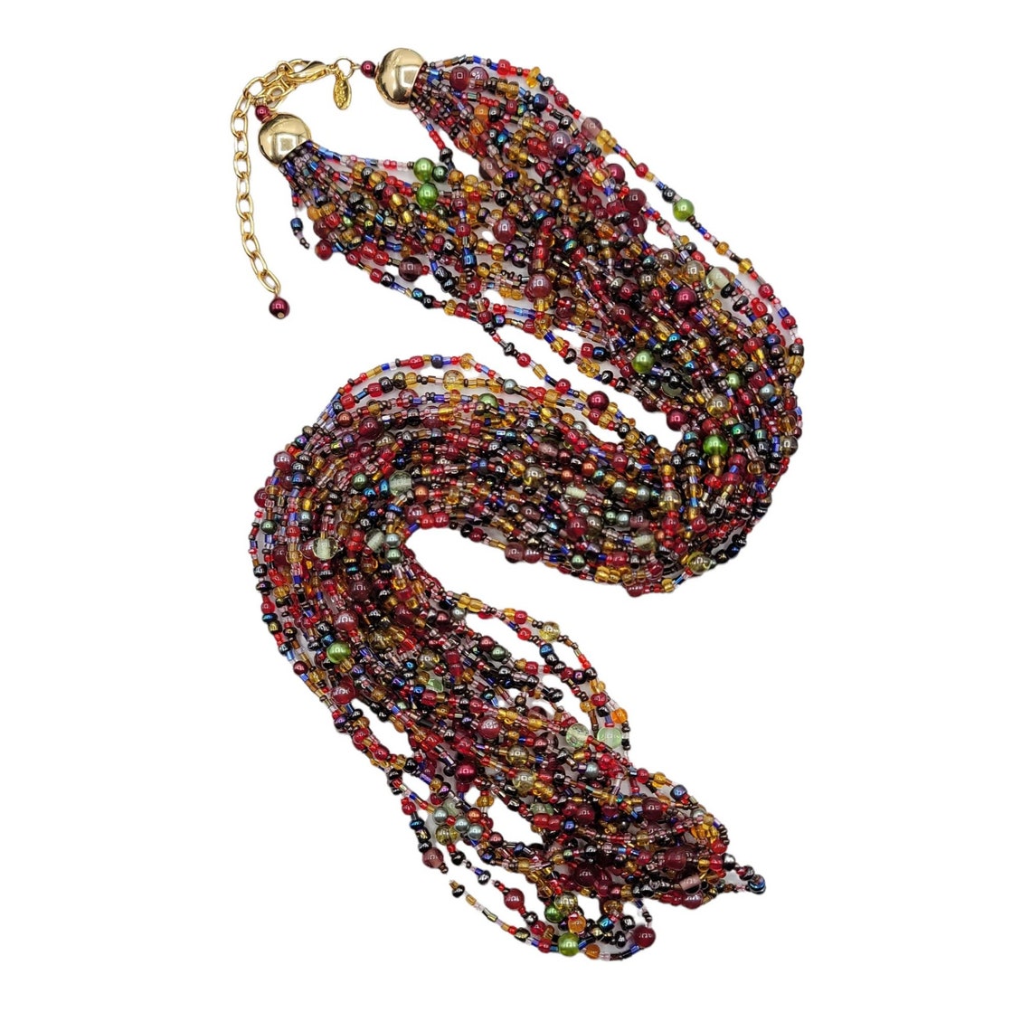 Joan Rivers Multi-bead Strand Torsade-style Glass Bead Necklace Signed ...