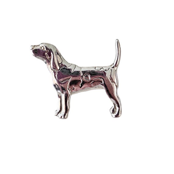 H & H Sterling Silver Beagle Dog Lapel Pin, Signed L325