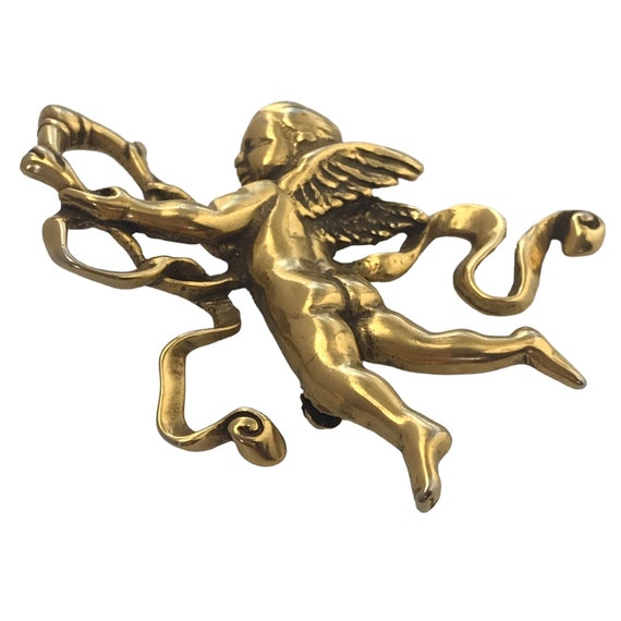 MMA Metropolitan Museum Of Art  Cherub Heart Arrow Brooch, Signed M91