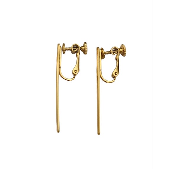 Napier Gold-Tone Stick Screw-Back Clip On Earrings, Signed K634