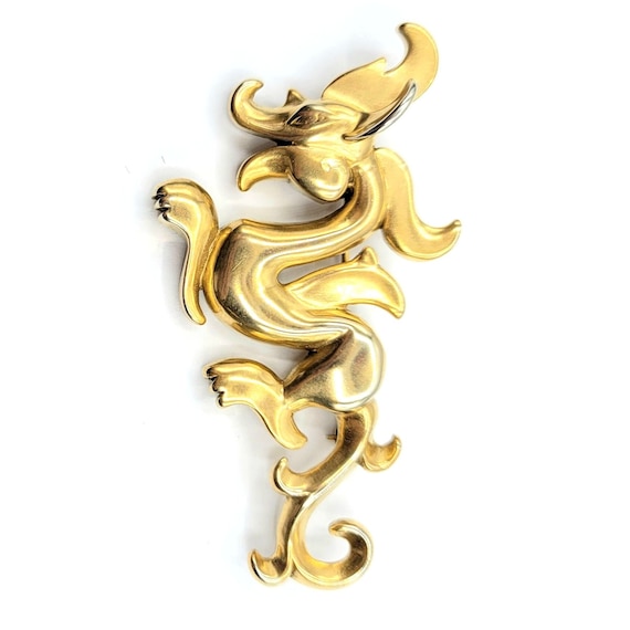 MMA Goldtone Dragon Brooch Pendant