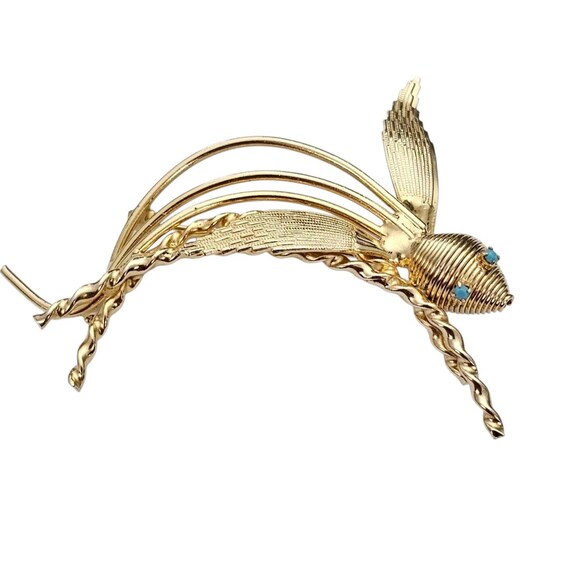 Gold Tone Vintage Modernist Fly Bug Pin