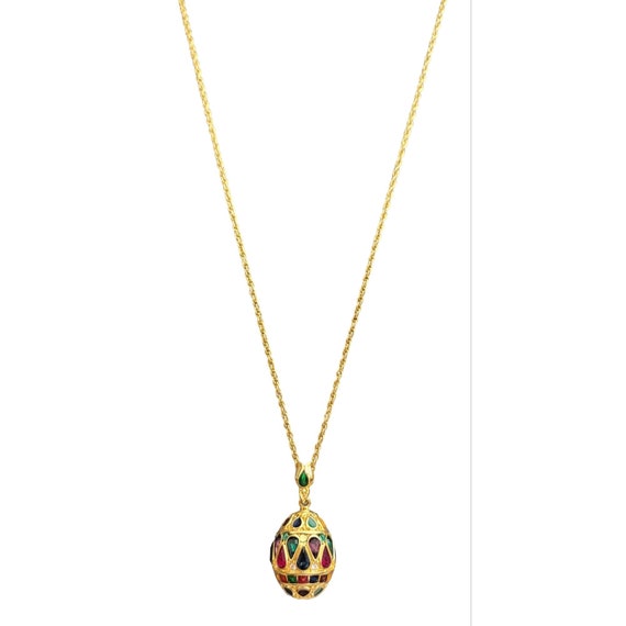 Joan Rivers Jeweled Rhinestone Egg Pendant Necklace, M234