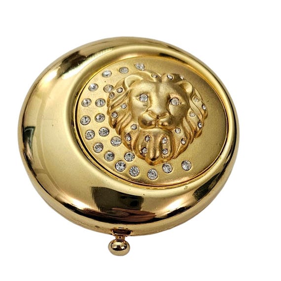 Estee Lauder Lion Clear Rhinestone Lucidity Translucent Pressed Powder Compact Case, L606
