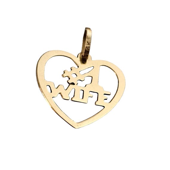 14K Yellow Gold #1 Wife, Number One Pendant L610