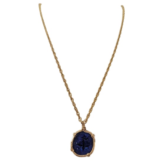 1-20 12K Gold Filled Druzy Style Caged Stone Necklace Chain, 18” Long E532
