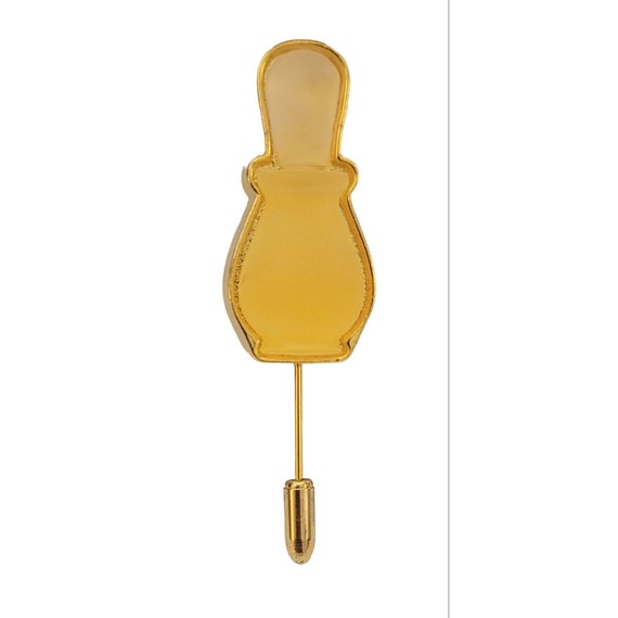 Decleor Gold Tone Lucite Parfum Bottle Stick Pin, Signed K433