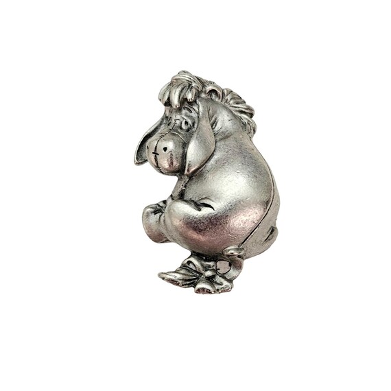 Disney Winnie The Pooh Silver Tone Eeyore Brooch Pin, Signed L314