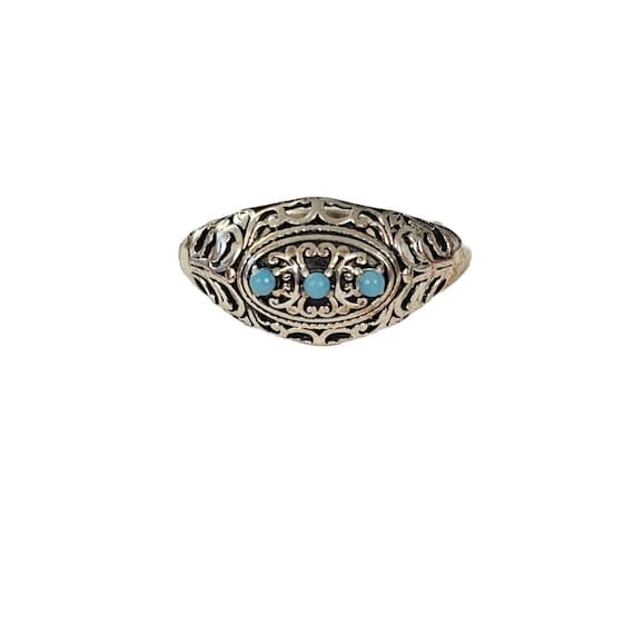 Sterling Silver Blue Cab Figural Ring Size 11 L198