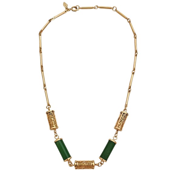 Sarah Coventry Oriental Lanterns Asian Inspired Faux Jade Bead Necklace, L630