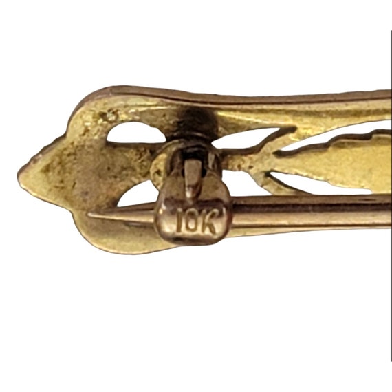 10k Yellow Gold Bar Lapel Brooch Pin, 2.85 Grams … - image 4