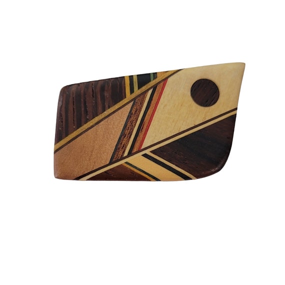 Wood Modernist Wood Marquetry Pin E660