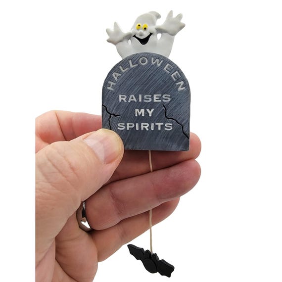 Hallmark Halloween Raises My Spirits Articulated RIP Bat, Pin