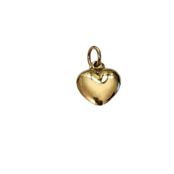 14K Yellow Gold Puffy Heart Pendant, L812