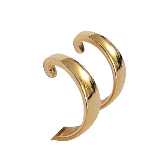 Napier Plated Gold Tone C Hoop Clip On Earrings, Signed K948