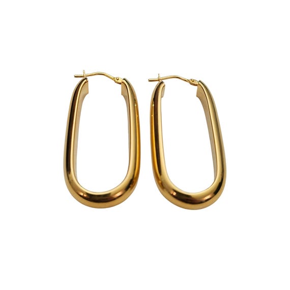 Milor Italy Gold Tone Bronze Oval Hoop Earrings J542