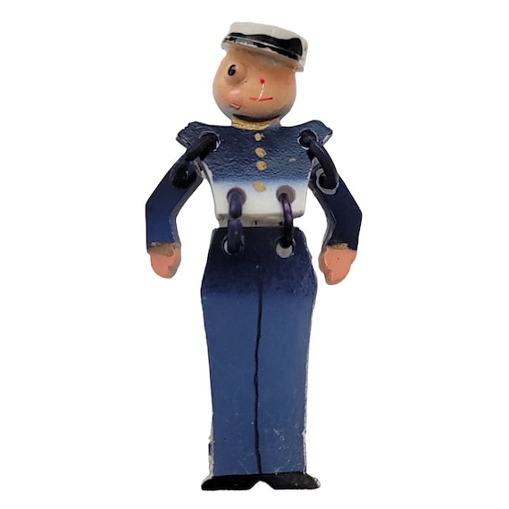 Vintage WWII Celluloid Plastic Marine Soldier Sweetheart Pin Brooch