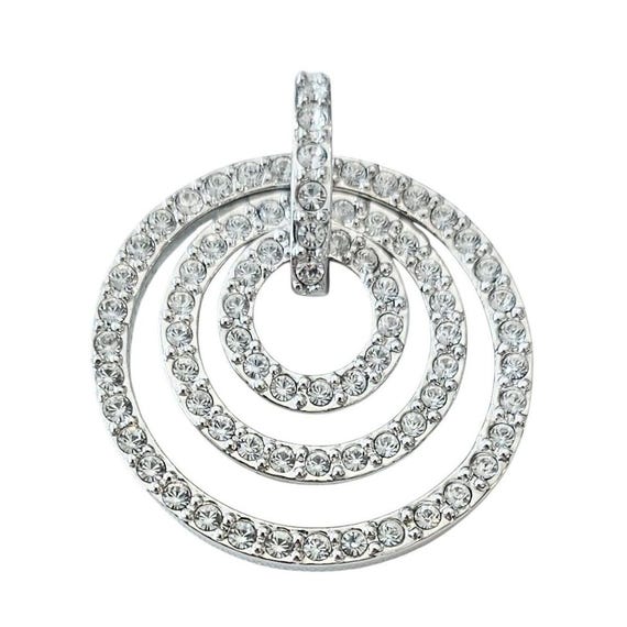 Nolan  Miller Pave Rhinestone Infinity Round Circles Pendant Signed, J30