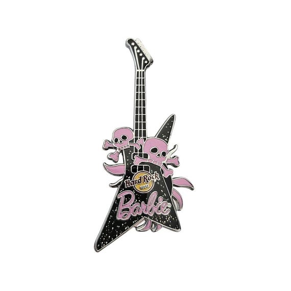 2006 Hard Rock Cafe Pink Skull Crossbones Barbie Pin J801