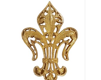 Monet Gold Tone Fleur De Lis Pin Brooch, Signed K546