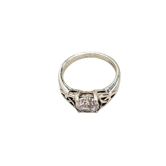 Solvar Sterling Silver Celtic Knot Design Clear CZ Ring Size 6 Signed