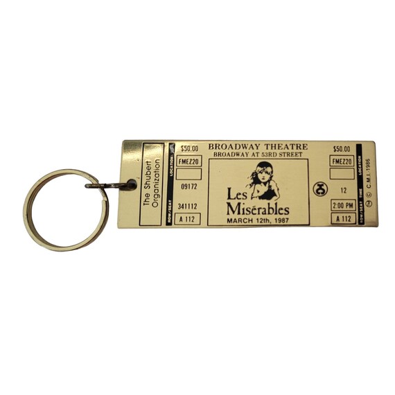 Les Miserables 1986 Broadway Ticket Keychain E683