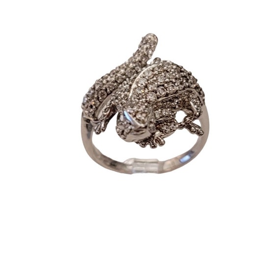 Sonia B Sterling Silver Gecko, Lizard Ring, Size 10, Signed E811