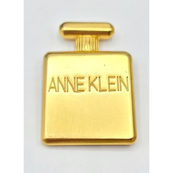 Anne Klein Matte Goldtone Signature Perfume Bottl… - image 7