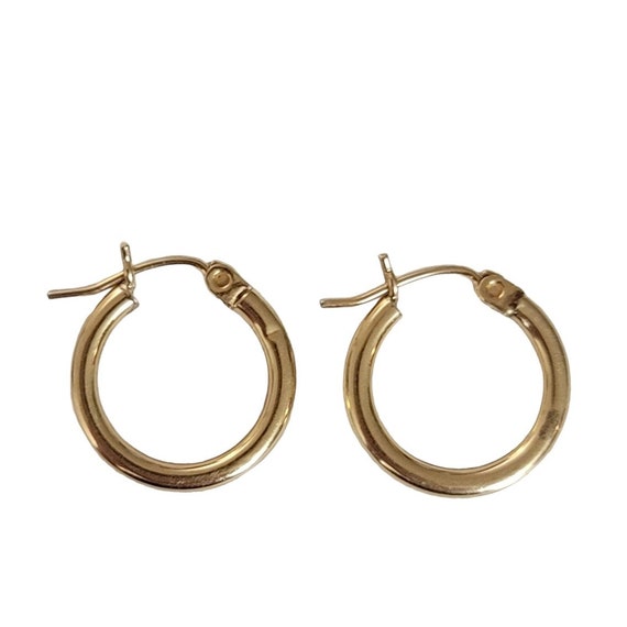 14K Yellow Gold Small Hinged Hollow Hoop Earrings E49