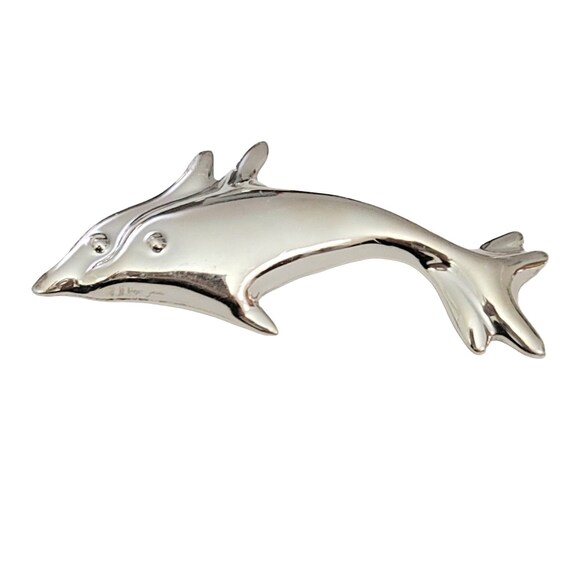 Sterling Silver Mexico Two Swimming Dolphin Duo B… - image 1