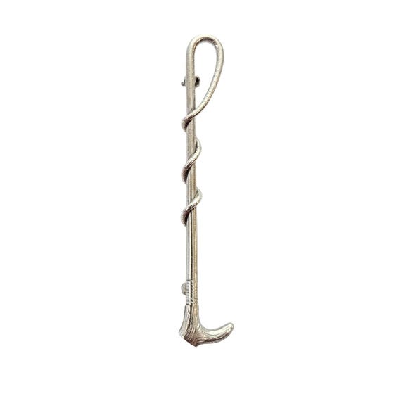 Sterling Silver Equestrian Riding Crop Or Whip Brooch C645