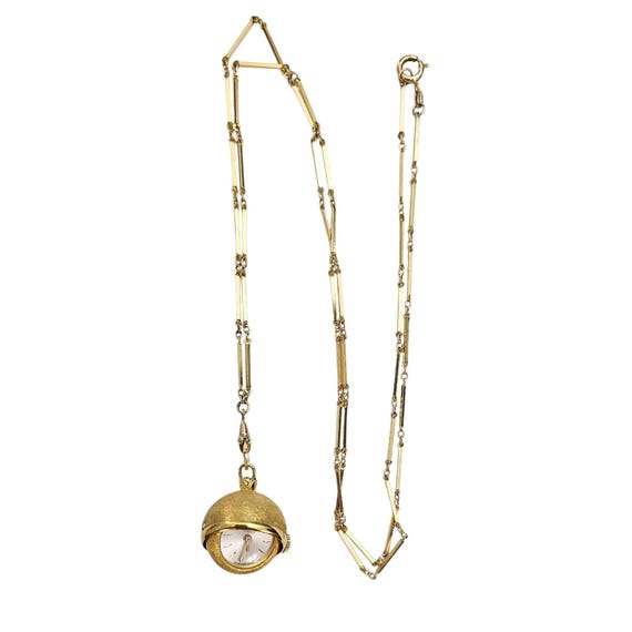 Bucherer 17 Jewels Auto Mode Pendant Watch With Amerikan Long Link Chain Necklace, J53